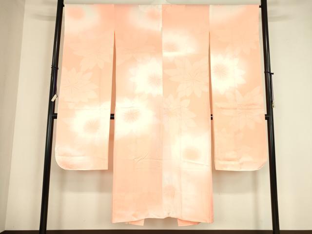 平和屋着物●振袖用長襦袢　無双仕立て　舞花文　暈し染め　正絹　逸品　DABC3564az