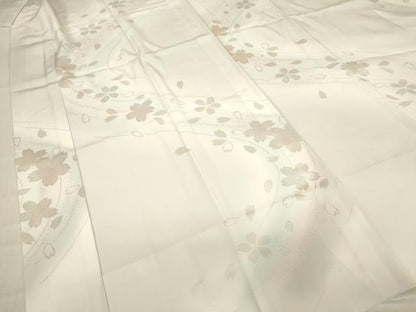 平和屋着物●長襦袢　無双仕立て　舞桜文　暈し染め　正絹　逸品　DABC3575az