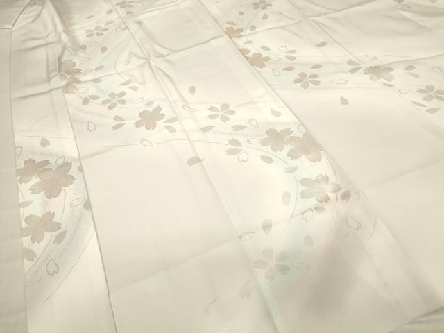 平和屋着物●長襦袢　無双仕立て　舞桜文　暈し染め　正絹　逸品　DABC3575az