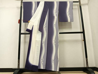 平和屋着物●上質な小紋　間道　瓢箪　暈し染め　正絹　逸品　AABG9049ph