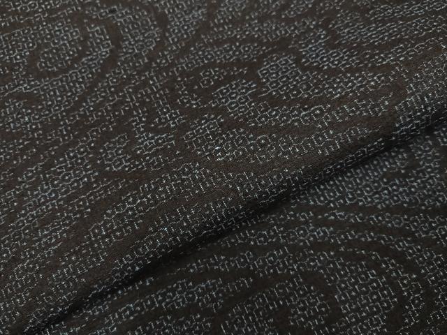 平和屋着物●本場結城紬　重要無形文化財　80亀甲　立波文　正絹　逸品　未使用　AABG9046ph