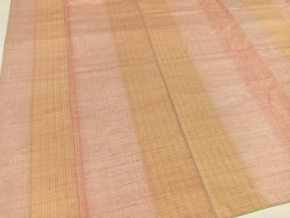 平和屋着物●紅花紬　米沢　間道　やまと誂製　正絹　逸品　AABG9047ph