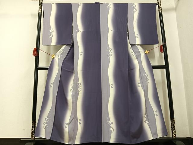 平和屋着物●上質な小紋　間道　瓢箪　暈し染め　正絹　逸品　AABG9049ph