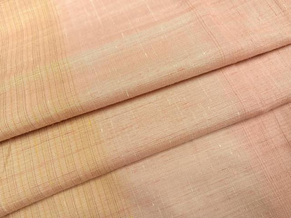 平和屋着物●紅花紬　米沢　間道　やまと誂製　正絹　逸品　AABG9047ph