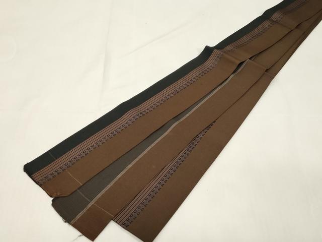 平和屋着物●男性　本場筑前博多織　角帯　縞　正絹　逸品　CABE3718dy