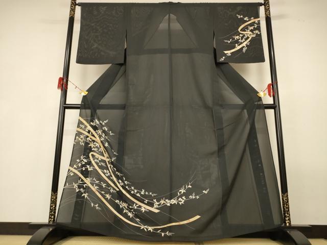 平和屋着物＊夏物 訪問着 絽 熨斗花文 大丸扱い 正絹 逸品 AABG9119jd