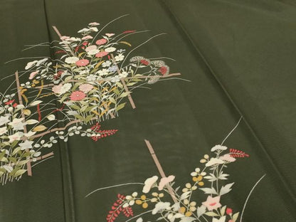 平和屋着物＊夏物 訪問着 絽 草花文 正絹 逸品 AABG9135jd