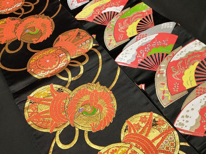 平和屋本店■子供帯 まとめて 35点 鳳凰 向かい鶴 蝶 花柄 七宝 楽器 アンティーク 金銀糸 など 着用可能多数 未使用品あり se3991