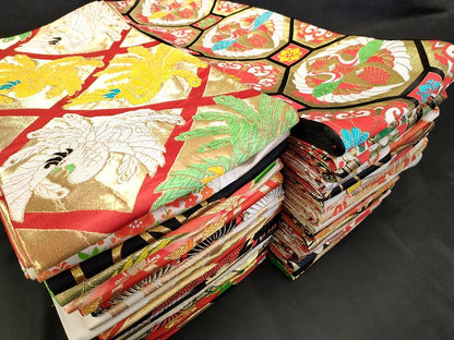 平和屋本店■子供帯 まとめて 35点 鳳凰 向かい鶴 蝶 花柄 七宝 楽器 アンティーク 金銀糸 など 着用可能多数 未使用品あり se3991