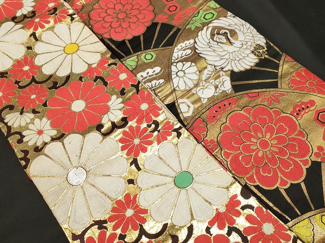 平和屋本店■子供帯 まとめて 35点 鳳凰 向かい鶴 蝶 花柄 七宝 楽器 アンティーク 金銀糸 など 着用可能多数 未使用品あり se3991