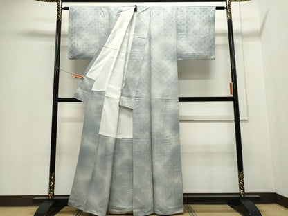 平和屋着物■上質な小紋 霞文 青海波花地紋 暈し染め 正絹 逸品 CABC7996ou