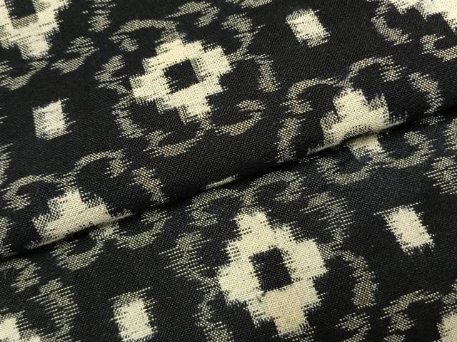 平和屋着物●久留米絣　単衣　吉祥花文　綿　逸品　AABG4715fy