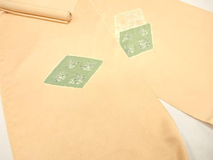 平和屋着物▼付下げ 反物 着尺 絞り 花菱文 逸品 未使用 DABD4522zy