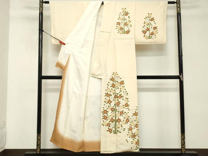 平和屋着物■訪問着 刺繍 枝花文 正絹 逸品 DABD2721cd