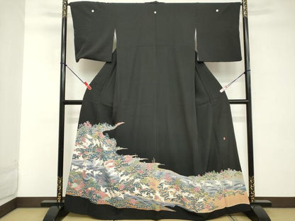 平和屋着物■豪華黒留袖　作家物　飛鳥文　正絹　逸品　DABD2738cd
