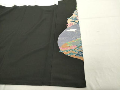 平和屋着物■豪華黒留袖　作家物　飛鳥文　正絹　逸品　DABD2738cd