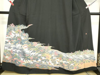 平和屋着物■豪華黒留袖　作家物　飛鳥文　正絹　逸品　DABD2738cd