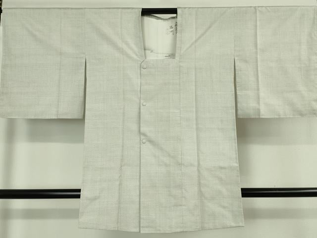 平和屋着物∞極上　本場大島紬　白大島　道行コート　ロング丈　100亀甲　総詰め　逸品　DZAB7189kh6