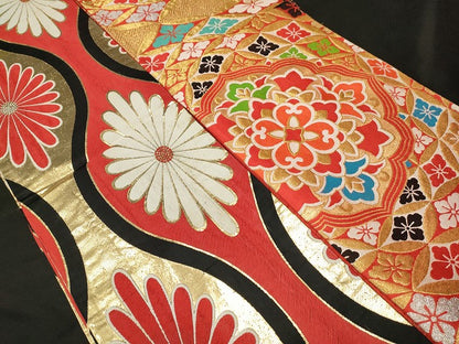 平和屋本店■子供帯 まとめて 35点 鶴 孔雀 蝶 松竹梅 花柄 七宝 金銀糸 など 着用可能多数 未使用品あり se3996