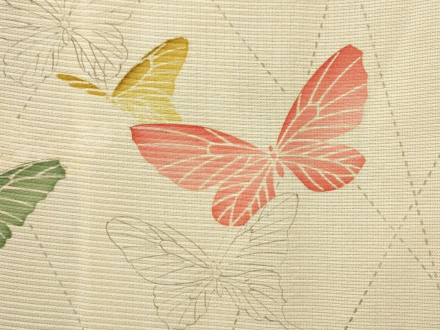 平和屋本店■夏物 小紋 絽 紗 まとめて20点 蝶 花柄 手描き 型染め 着用可能多数 全て正絹 se4000