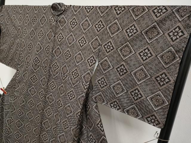 平和屋本店●極上　本場大島紬　現代龍郷絣　菱繋ぎ　逸品　CYAA4856s6