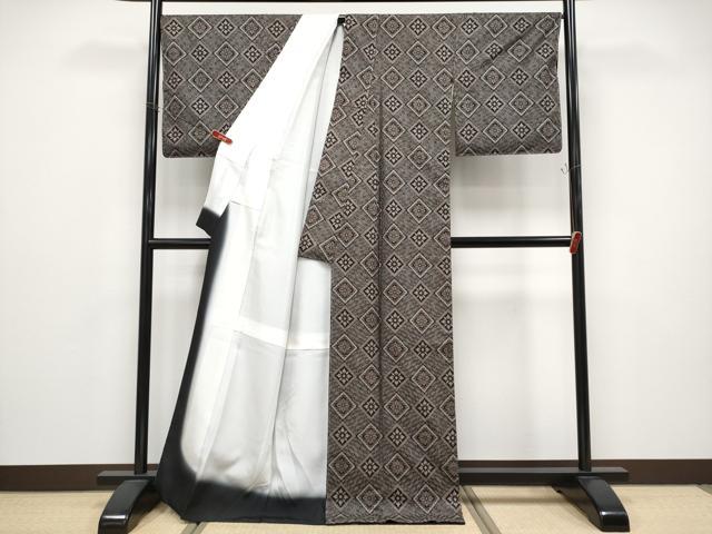 平和屋本店●極上　本場大島紬　現代龍郷絣　菱繋ぎ　逸品　CYAA4856s6