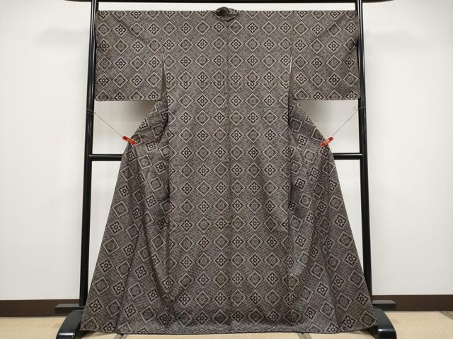 平和屋本店●極上　本場大島紬　現代龍郷絣　菱繋ぎ　逸品　CYAA4856s6