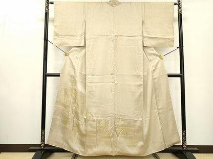 平和屋着物■色留訪問着　地紋起こし　木立ち　暈し染　正絹　逸品　DABC6856fe
