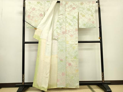 平和屋着物■上質な小紋 楓 絞り 楓 暈し染 正絹 逸品 DABC6892fe