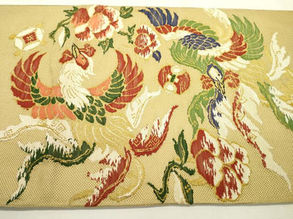 平和屋着物▼太鼓柄　本袋帯　唐織　鳳凰花文　金糸　正絹　逸品　DABC6957fe