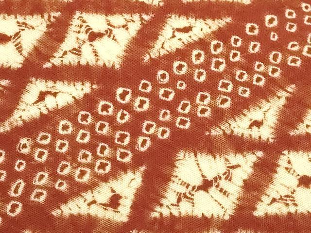 平和屋本店●極上　岩手の匠　草紫堂　南部絞り　茜染　九寸名古屋帯　菱　綿　逸品　DZAB5570kh6