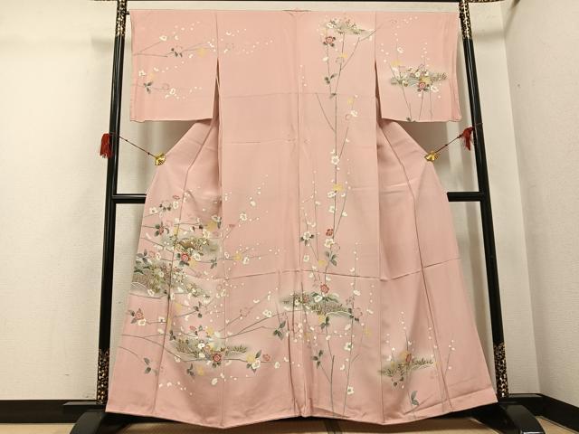 平和屋着物●訪問着　友禅　風景枝花文　暈し染め　正絹　逸品　AABG9583ph