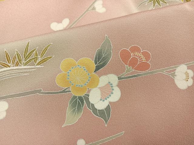 平和屋着物●訪問着　友禅　風景枝花文　暈し染め　正絹　逸品　AABG9583ph