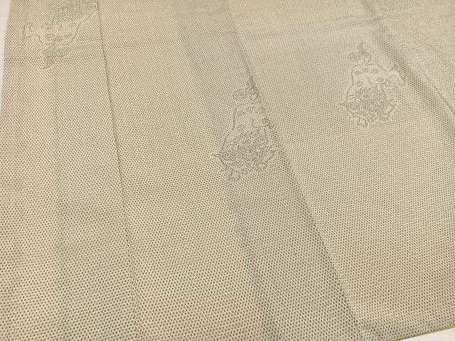平和屋着物●白鷹お召　唐獅子　正絹　逸品　AABH0415ph