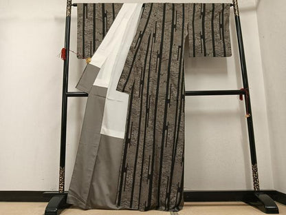 平和屋着物●本場大島紬　カタス12マルキ　風景草木文　正絹　逸品　AABH0414ph