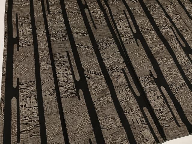 平和屋着物●本場大島紬　カタス12マルキ　風景草木文　正絹　逸品　AABH0414ph