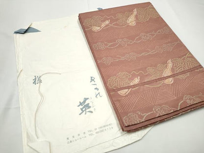 平和屋着物●西陣　川島織物　洗える最高級着物　＜英＞はなぶさ謹製　六通柄　京袋帯　瓢箪蔦の葉文　金糸　たとう紙付き　CABE4460hy