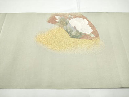平和屋着物●爪掻き本綴れ　八寸名古屋帯　地紙花文　金銀糸　正絹　逸品　CABE4538hy