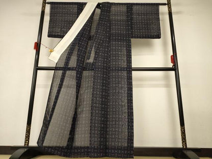 平和屋着物＊夏物　本場琉球絣　夏琉球　正絹　逸品　AABG9144jd