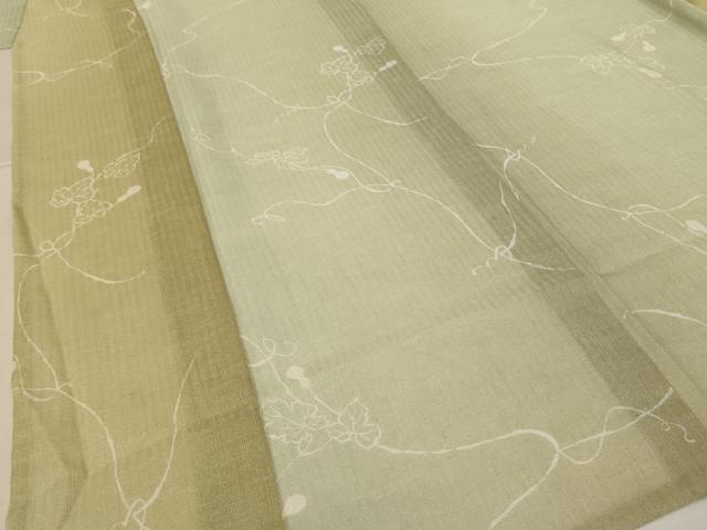 平和屋着物＊夏物 小紋 紗 蔦の葉文 暈し染め 洗える着物 AABG9148jd