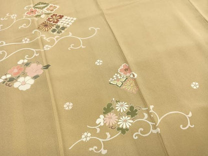 平和屋着物●訪問着　友禅　花菱　花唐草文　金彩　正絹　逸品　AABH0481fy