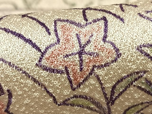 平和屋着物●訪問着　手描き　草花文　鈴乃屋扱い　正絹　逸品　AABH0484fy