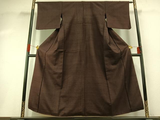 平和屋着物●伊兵衛織　工芸手織　霞文　正絹　逸品　AABG4839fy
