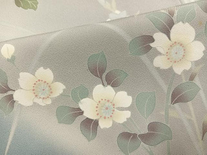 平和屋着物●訪問着　友禅　草花文　暈し染め　正絹　逸品　AABH0436ph