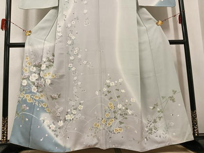 平和屋着物●訪問着　友禅　草花文　暈し染め　正絹　逸品　AABH0436ph