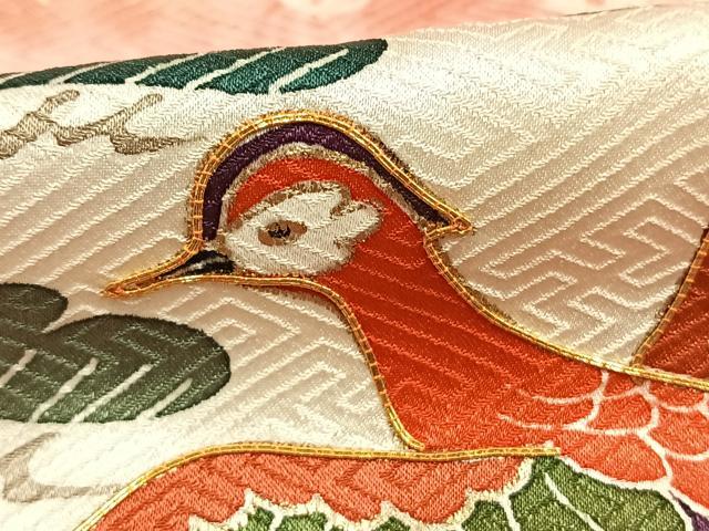 平和屋着物○豪華振袖 駒刺繍 花鳥文 金彩 正絹 逸品 AABH0489fy 平和屋