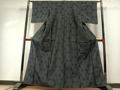 平和屋着物●本場大島紬　舞花文　正絹　逸品　未使用　AABH0504fy
