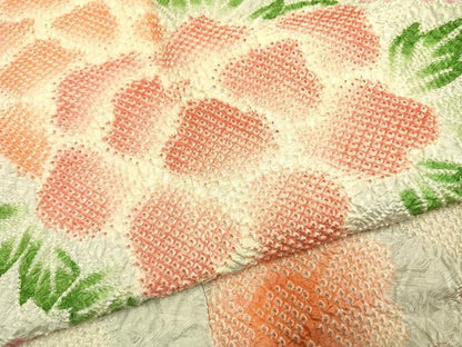平和屋着物●豪華振袖　総絞り　草花文　正絹　逸品　AABH0518fy