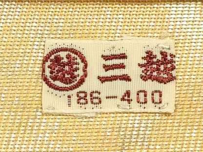 平和屋着物◎六通柄袋帯　花鳥文　金糸　三越扱い　正絹　逸品　DABD2773cd