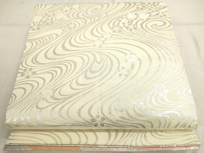 平和屋着物◎両面　六通柄袋帯　唐織　飛鶴文　金銀糸　正絹　逸品　DABD2774cd